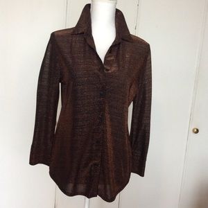 Jessica Ash Bronze Shimmer Blouse Size S